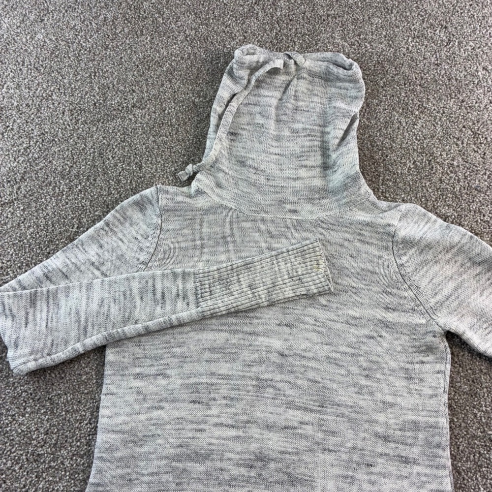 AKINI Womens XS Gray Marled Funnel Neck Asymmetrical‎ Long Sleeve Sweater Tunic